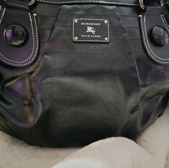 BURBERRY Blue Label Shoulder Bag Coated Canvas Black - Picture 2 of 11